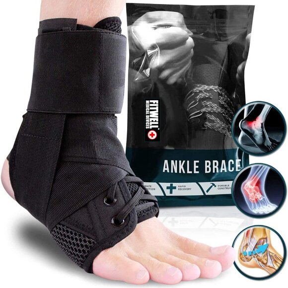 Ankle Brace Lace Up Compression Strap - Elastic Support & Adjustable Stabilizers - Picture 13 of 15